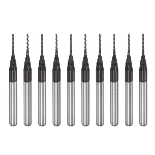 Miniatura 7 de uxcell Fresas de fresado CNC, 0.024 in x 0.217 in, vástago de diamante de 1/8 pulgadas con recubrimiento de película de carburo de grabado de broca