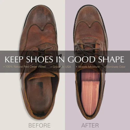 Miniatura 3 de Árboles de cedro para hombre paquete de valor, árboles de zapatos para hombre con fragancia de cedro, árboles de madera para zapatos para hombres