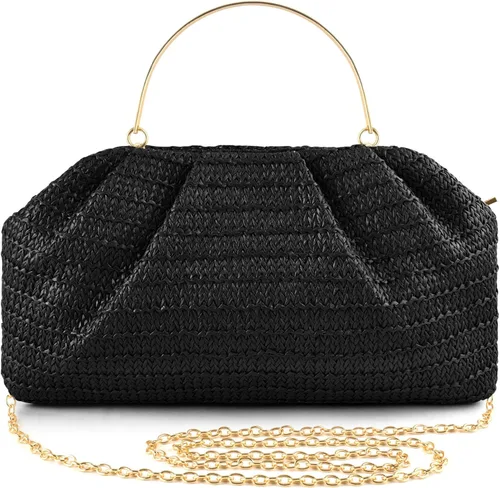 Miniatura 8 de ERKOON Clutch Purse for Women Elegant Pleated Evening Bag Crossbody Shoulder Handbag Envelope Bag with 2 Detachable Chain