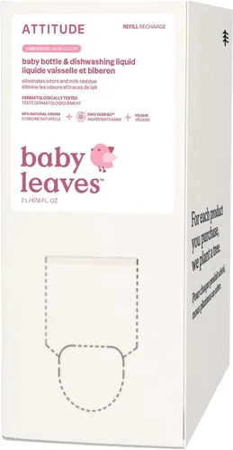 Miniatura 8 de ATTITUDE Jabón para platos y limpiador de biberones para bebés, líquido para lavar platos verificado por EWG, sin tintes ni fragancias añadidos