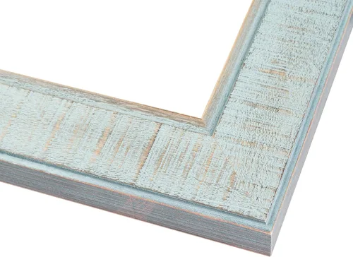 Miniatura 3 de Marco de madera maciza envejecida azul y verde azulado de 12 x 16 pulgadas, ancho de moldeo de 1.625 pulgadas, marco azul Sonoma completo