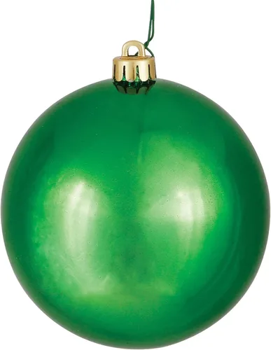 Miniatura 19 de Vickerman Adorno de bola de Navidad inastillable con acabado de lentejuelas con tapa perforada, 6 por bolsa, 4 pulgadas, color negro