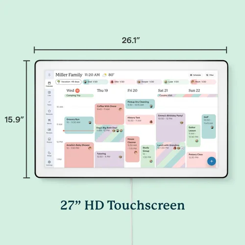 Miniatura 6 de Skylight Calendario Max: Calendario digital inteligente de 27 pulgadas y tabla de tareas, organizador familiar con pantalla táctil interactiva