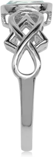 Miniatura 3 de Silvershake Joyas con forma ovalada de plata de ley 925 chapada en oro blanco con filigrana y nudo infinito para mujer