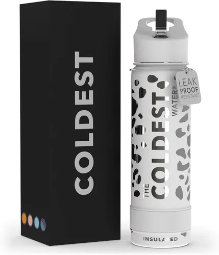 Miniatura 115 de Coldest - Botella para agua con tapa que incluye pajilla, térmica y metálica (acero inoxidable), para hombres y mujeres, color morado