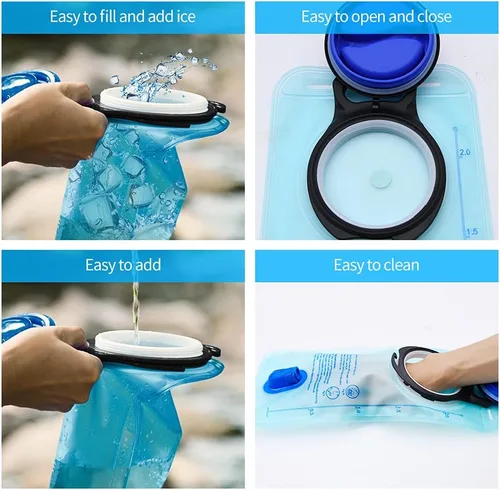 Miniatura 4 de Mdvora - Bolsa de hidratación de 1.5L/2L/2.5L/3L, bolsa de almacenamiento de agua con gran abertura, para ciclismo, senderismo, acampada