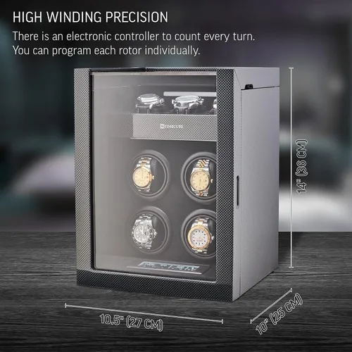 Miniatura 7 de Bobinador de reloj para 4 relojes con 15 programas de bobinado y 3 ranuras de almacenamiento para relojes