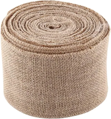 Miniatura 5 de Walfront Cinta de yute de arpillera ancha de yute para manualidades, rollo de cinta de arpillera de 10 yardas (3.9 in)