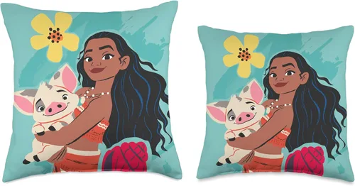 Miniatura 3 de Disney Princesa Moana and Pua - Almohada para manta (16.0 x 16.0 in), multicolor