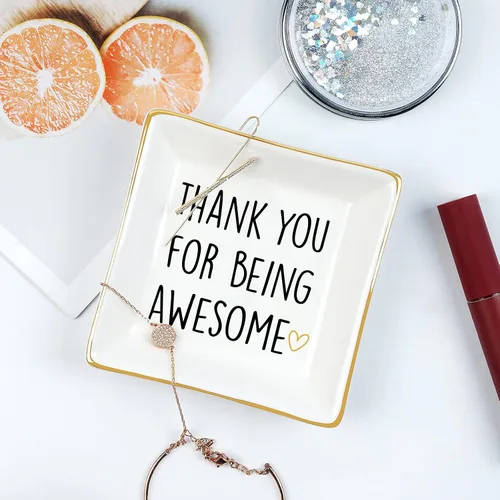 Miniatura 4 de Homlouue Regalos de agradecimiento para mujeres, plato de anillo de agradecimiento inspirador para empleados, compañeros de trabajo, amigos