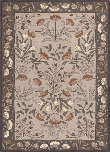 Miniatura 13 de Restoration and Renovation Handmade Floral Adeline Beige/Blue Tulips Traditional Crafted Wool Area Rug for Living Room Bedroom and Kitchen