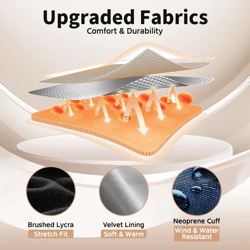 Miniatura 5 de Guantes térmicos mejorados para hombres y mujeres, guantes finos y recargables con calefacción, compatibles con pantalla táctil, carga rápida, larga