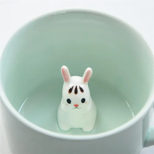 Miniatura 7 de Taza de café ZaH, 10 onzas, diseño con animal 3D en el fondo, Estándar, Duck