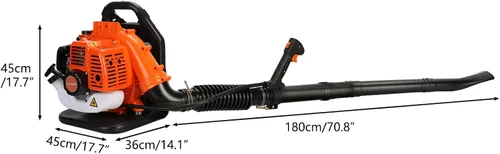 Miniatura 5 de Soplador de hojas de 550CFM, 1 juego de soplador de hojas de alta potencia de 2 tiempos, fuerte fuerza del viento, mochila ABS soplador de nieve