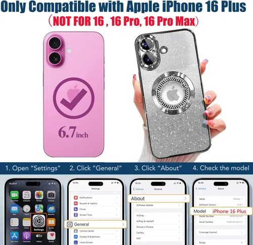 Miniatura 187 de Misscase Funda magnética con purpurina para iPhone 11 compatible con MagSafe, protección completa, delgada, a prueba de golpes, antiarañazos