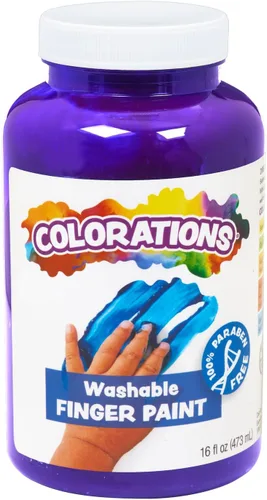 Miniatura 25 de Colorations Pinturas lavables para dedos, 16 fl oz, blancas, no tóxicas, cremosas, vibrantes, pintura para niños, manualidades, pasatiempos, Blanco