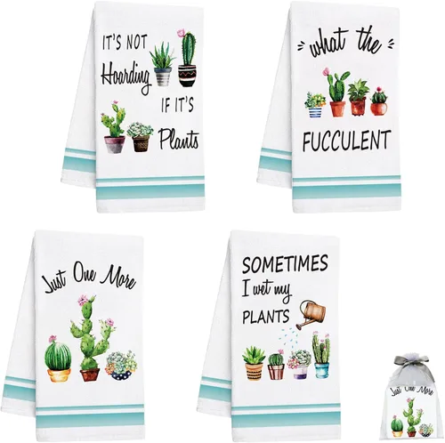 Miniatura 13 de Nialnant Juego de 4 paños de cocina de Navidad para cocina y baño, regalos de inauguración de la casa, decoración de Navidad para cocina, 16 x 23.6