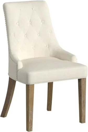 Miniatura 5 de Juego de sillas Roundhill Furniture, 2 sillas de madera maciza, sillón orejero con cabezas de clavos