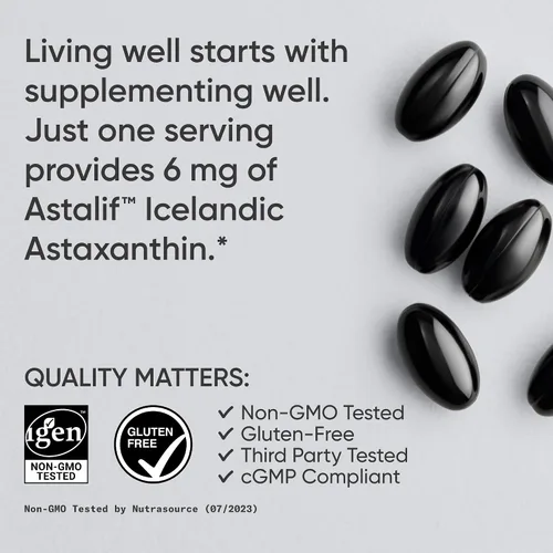 Miniatura 4 de Sports Research Suplemento de astaxantina de triple fuerza (6 mg) con aceite de coco orgánico para actividad antioxidante, apoyo a la salud