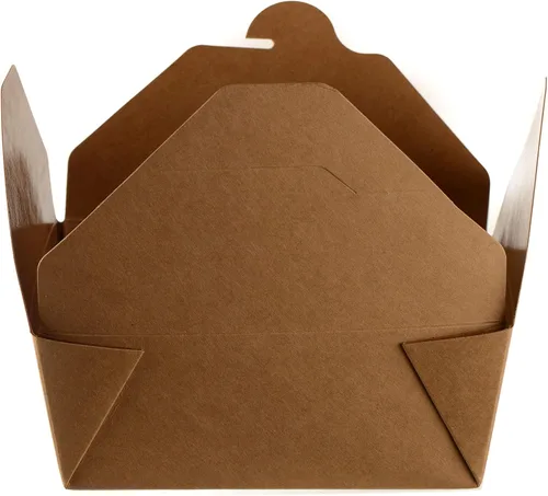 Miniatura 8 de EcoQuality Cajas de papel kraft marrón para llevar de 45 onzas, recipientes resistentes a la grasa para microondas, contenedores para llevar