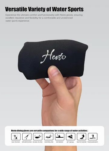 Miniatura 6 de Hevto Guantes de buceo de neopreno de 0.118 in GBS para hombres y mujeres, guantes de buceo impermeables para mantener el calor en agua fría