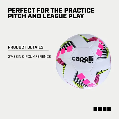 Miniatura 3 de Capelli Sport Balón de fútbol, Star Cubes Team Balón de fútbol para entrenamiento al aire libre e interior Rosa neón