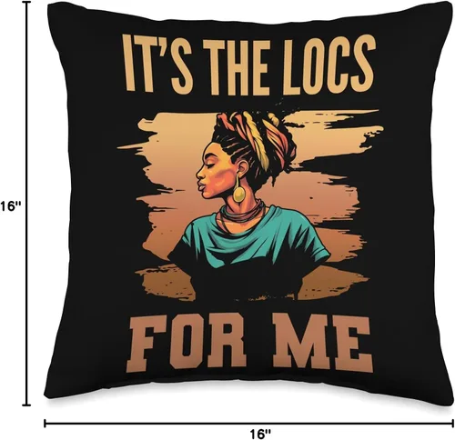 Miniatura 4 de Locs Afro Dreadlocks Love Natural Beauty Hair It's the Locs for Me Afro Hair - Almohada negra americana africana, 16 x 16 pulgadas, multicolor