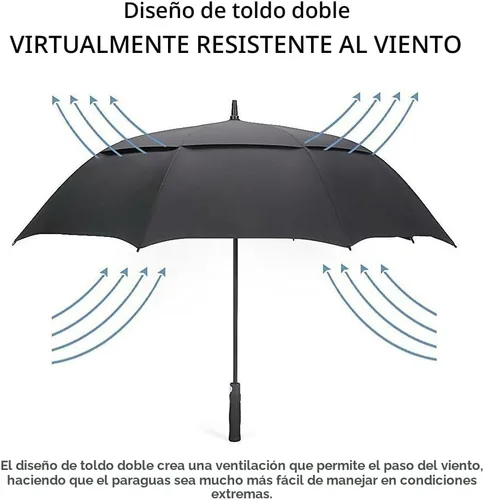 Miniatura 4 de G4Free Paraguas de Golf Automático Abierto de 47/54/62/68 Pulgadas de Tamaño Extra Grande con Doble Cubierta Ventilada Resistente al Viento e