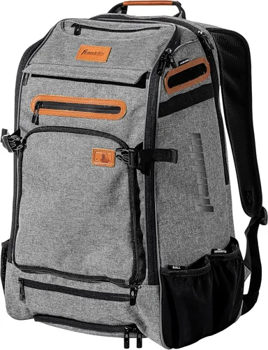 Franklin Sports Mochilas para béisbol y sóftbol + MLB + USA Softball - Bolsas de equipo para béisbol + sóftbol rápido - Mochilas para bates, Gris