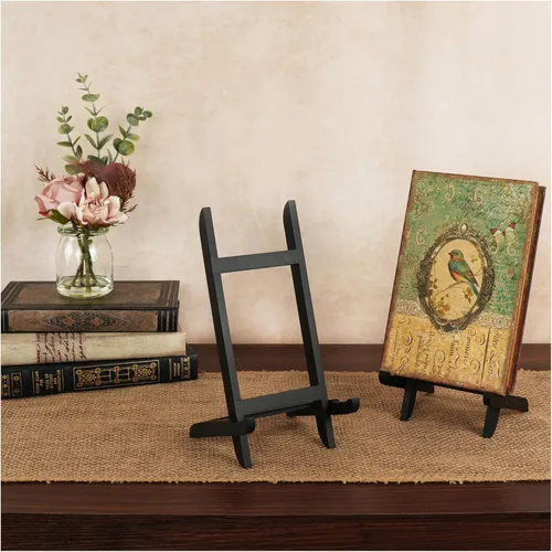 Miniatura 2 de Bard's Soporte plegable de caballete de madera negra, 11.5 pulgadas de alto x 5 pulgadas de ancho x 5 pulgadas de profundidad