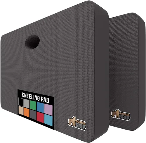 GORILLA GRIP Almohadilla de rodillas de espuma suave extra gruesa con patente pendiente, 2 PK, almohadillas de rodillas grandes y de apoyo para