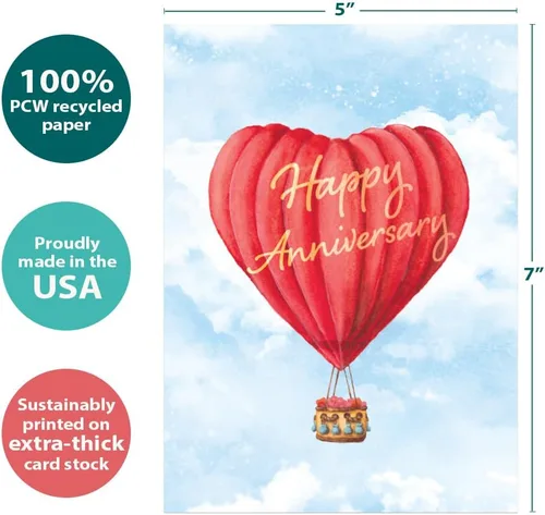 Miniatura 4 de Tree-Free Greetings - Tarjeta de felicitación de aniversario - Diseños artísticos - 1 tarjeta + sobre a juego - Fabricada en Estados Unidos - 100%
