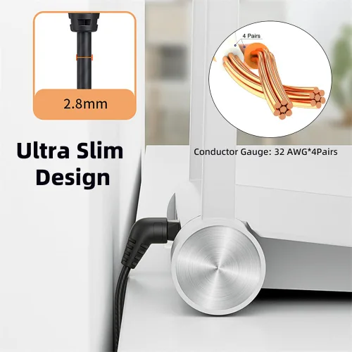 Miniatura 9 de cablecc Cable giratorio macho CAT6 UTP macho a macho RJ45 8P8C 1000Mbps para red LAN Ethernet 25CM