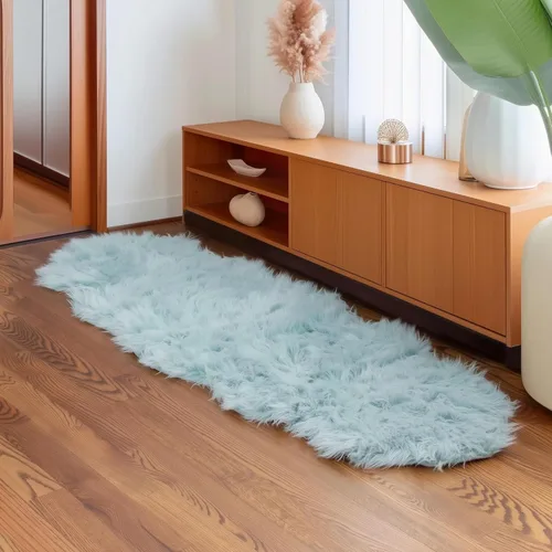 Miniatura 29 de Super Area Rugs - Alfombra de piel de oveja suave y esponjosa Gris oscuro