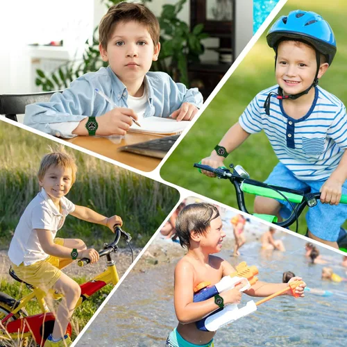 Miniatura 6 de Reloj analógico para niños, resistente al agua, para enseñar el tiempo, para niños y niñas, correa suave para aprender