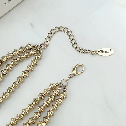 Miniatura 6 de Conjunto BOCAR de collar robusto de 3 capas con cuentas de múltiples y aretes, para mujer