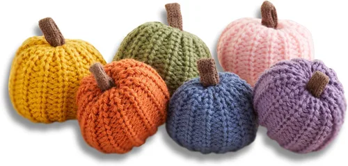 Miniatura 14 de Your Heart's Content Juego de 5 mini calabazas de punto, regalo pensativo, favorito de otoño, rellenos de cuencos de otoño, decoración de bandeja