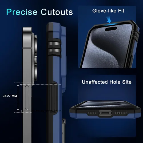 Miniatura 415 de DEERLAMN Funda para iPhone Xs Max con funda deslizante para cámara + protector de pantalla, soporte giratorio de anillo de grado militar a prueba