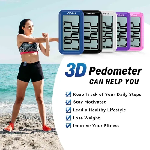 Miniatura 5 de Podómetro para caminar, podómetro súper portátil con precisión para niños, mujeres y personas mayores, contador de pasos 3D para caminar, rastreador