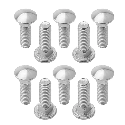 Miniatura 9 de MroMax 50 pernos de carro M6x12mm cabeza media redonda cuello cuadrado pernos sujetadores de acero inoxidable 304 cuello carro perno tono plateado
