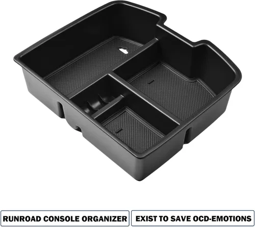 Miniatura 2 de RUNROAD Organizador de consola compatible con 2007-2014 GMC Sierra 2500 3500/Chevy Silverado 2500 3500/Tahoe/Yukon XL/Suburban 1500 y 07-13 Sierra