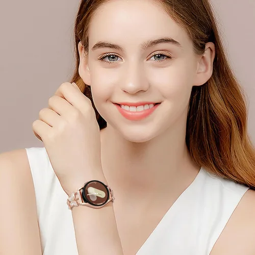 Miniatura 6 de Compatible para Samsung Galaxy Watch 7 6 5 4 FE Correa 40mm 44mm, Correa de Metal con Diamantes para Mujer 20mm para Samsung Watch Bands 7 6 5 4