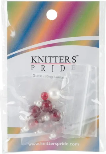 Knitter's Pride KP800187 Zooni Marcadores de puntada con cuentas de colores (paquete de 7), Amaranto Amaranth