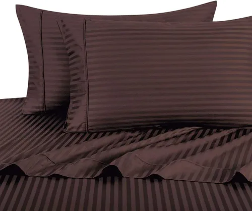Miniatura 15 de sheetsnthings Damask Stripes - Juego de sábanas de 300 hilos, 100% algodón, tamaño Queen, color beige