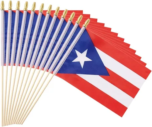 Miniatura 8 de Paquete de 25 banderas pequeñas de Estados Unidos en palo de mano para decoración del 4 de julio