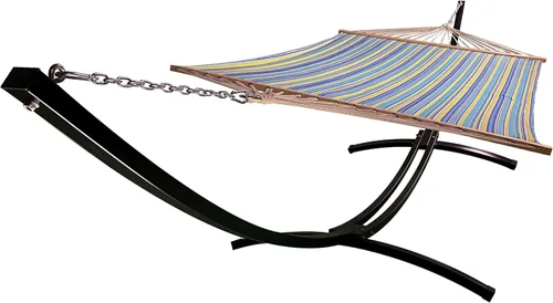 Miniatura 3 de Soporte de hamaca de arco de acero galvanizado recubierto de polvo para interiores y exteriores, 15 pies. Soporte más fuerte para cama hamaca Negro