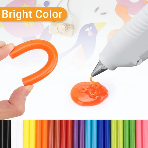 Miniatura 3 de Manarty Barras de pegamento caliente de colores tamaño completo, 48 unidades de 0.43 pulgadas de diámetro x 4 pulgadas de largo, 12 barras