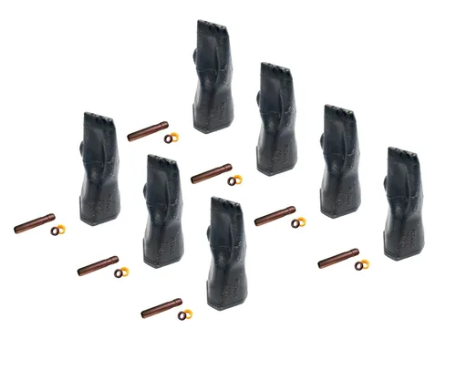 Miniatura 9 de Diente de cucharón de retroexcavadora 208-5236 Punta larga con pasador y retenedor, se adapta a adaptadores Caterpillar serie DRS230. (1)