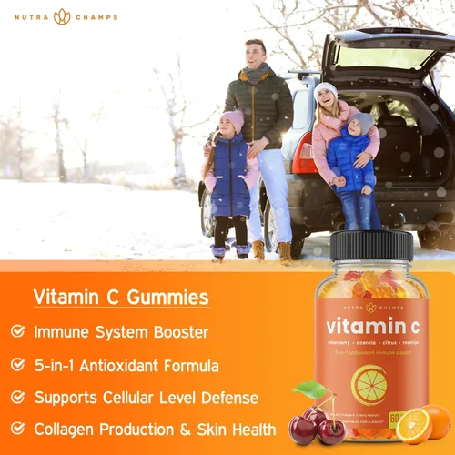 Miniatura 6 de NutraChamps Paquete de 2 gomitas de vitamina C y gomitas de saúco