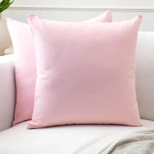 Miniatura 45 de Encasa XO Juego de 2 fundas de almohada de 12 x 12 pulgadas, color beige, sin rellenos, fundas de almohada de algodón para sala de estar, cama
